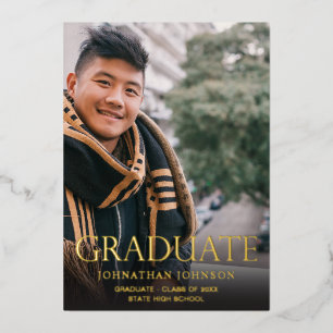 Verticaal donkerdonker bij foto's van Mod Graduati Folie Uitnodiging