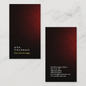 Verticaal donkerrode tegels, eenvoudig platte mana visitekaartje (Voorkant / Achterkant)