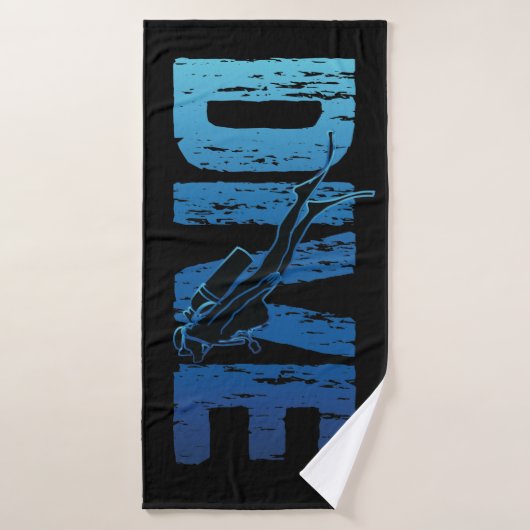 Verticaal duiken op scuba badhanddoek (Badhanddoek)