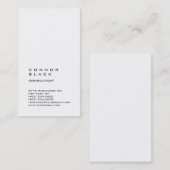 Verticaal eenvoudige witte rendy consultant visitekaartje (Voorkant / Achterkant)