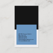 Verticaal elegant blauw, zwart, glad beheer visitekaartje (Achterkant)