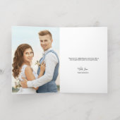 Verticaal Elegant Custom Wedding Photo Script Gold Folie Wenskaart (Binnenlaag)