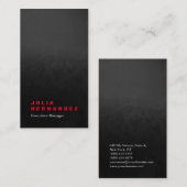 Verticaal elegant indrukwekkend grijs zwart rood v visitekaartje (Voorkant / Achterkant)