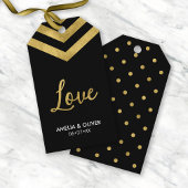 Verticaal Elegant Modern Faux Gold Chevron Love Cadeaulabel