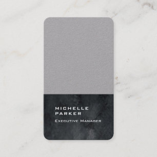 Verticaal elegant, modern, gewoon grijs zwart visitekaartje