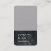 Verticaal elegant, modern, gewoon grijs zwart visitekaartje (Achterkant)