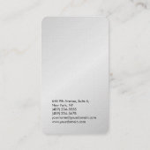 Verticaal elegant modern, hoogwaardig linnen creat visitekaartje (Achterkant)