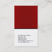 Verticaal elegant rood zwarte platte manager visitekaartje (Achterkant)