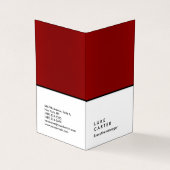 Verticaal elegant rood zwarte platte manager visitekaartje (Buitenkant)