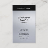 Verticaal elegant Silver-look Professional modern Visitekaartje (Voorkant)