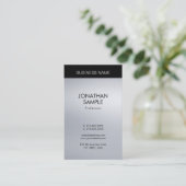 Verticaal elegant Silver-look Professional modern Visitekaartje (Staand voorkant)