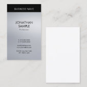 Verticaal elegant Silver-look Professional modern Visitekaartje (Voorkant / Achterkant)
