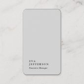 Verticaal elegant, uniek, modern grijs vlak visitekaartje (Voorkant)