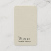 Verticaal elegant, uniek modern, hoogwaardig linne visitekaartje (Voorkant)