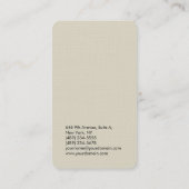 Verticaal elegant, uniek modern, hoogwaardig linne visitekaartje (Achterkant)