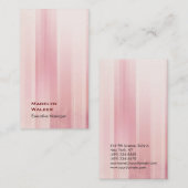 Verticaal elegant, uniek modern roze patroon visitekaartje (Voorkant / Achterkant)