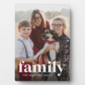 Verticaal foto en naam van familie fotoplaat (voorkant)