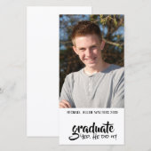 Verticaal foto humoristisch Afstuderen Aankondiging (Voorkant / Achterkant)