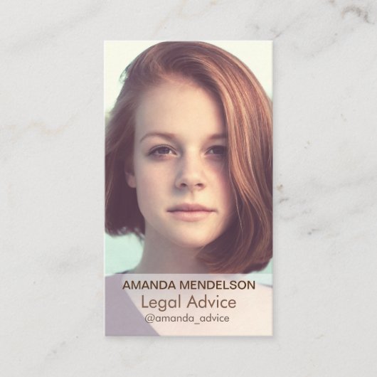 Verticaal fotosjabloon visitekaartje (Voorkant)