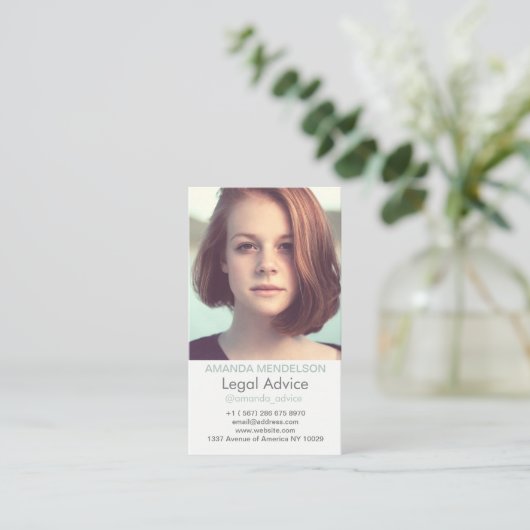 Verticaal fotowit visitekaartje (Staand voorkant)