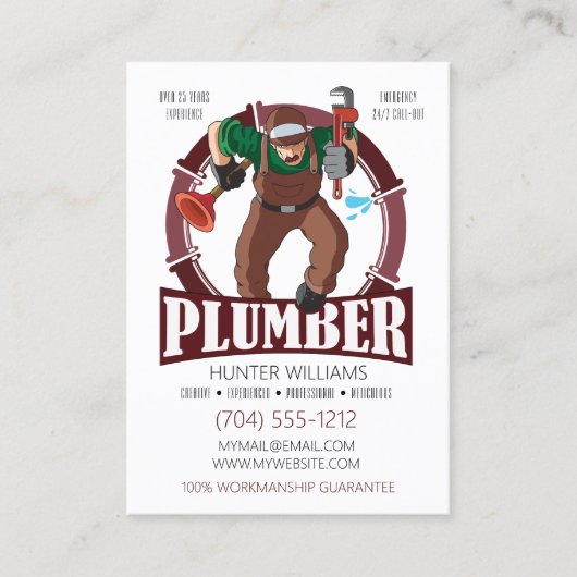 Verticaal gebruik van QR Code Plumber Tools Visitekaartje (Voorkant)