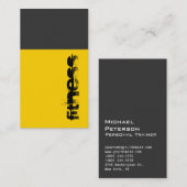 Verticaal Geel Gray Fitness Visitekaartje (Voorkant / Achterkant)