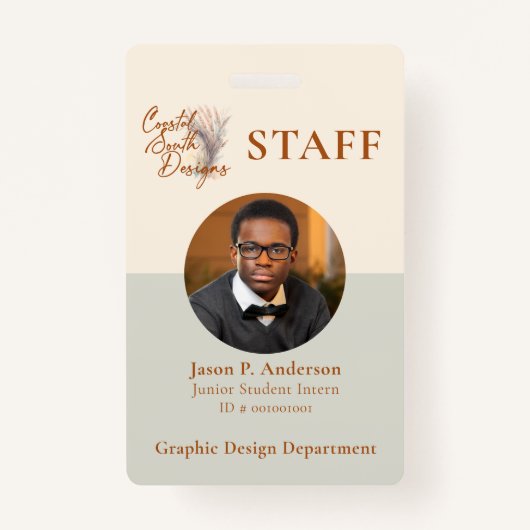 Verticaal Geel Groen Professioneel Aangepaste Logo Badge (Voorkant)