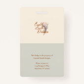 Verticaal Geel Groen Professioneel Aangepaste Logo Badge (Achterkant)