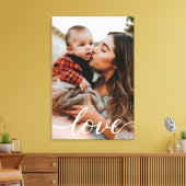 Verticaal gepersonaliseerd fotoliefdesscript canvas afdruk (Insitu (Woonkamer))