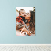 Verticaal gepersonaliseerd fotoliefdesscript canvas afdruk (Insitu (Houten vloer))