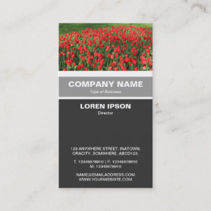 Verticaal geschuurd - Bed of Red Tulips 02 Visitekaartje