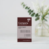 Verticaal geschuurd - donkerbruin visitekaartje (Staand voorkant)