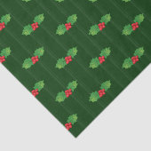 Verticaal gestreept Holly Berries Tissuepapier (Detail)