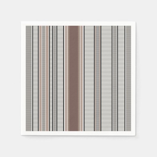 Verticaal gestreepte textuurpatroon in grijs bruin servet (Voorkant)