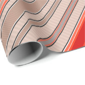 Verticaal gestreepte textuurpatroon in sinaasappel cadeaupapier (Rol Hoek)