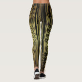 Verticaal gestreepte zwarte kleuren in het patroon leggings (Achterkant)