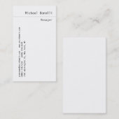 Verticaal gewoon Trendy Clean Modern Visitekaartje (Voorkant / Achterkant)