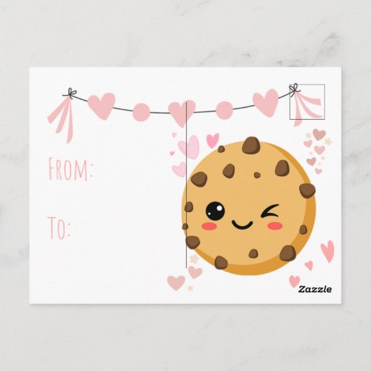 Verticaal glimlachende cookie leraar bedankkaart briefkaart (Achterkant)