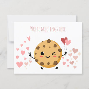 Verticaal glimlachende cookie leraar bedankkaart briefkaart