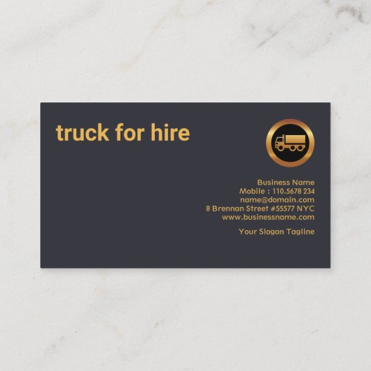 Verticaal Gold Tabs grijs vrachtwagenchauffeur Visitekaartje (Achterkant)