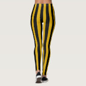 Verticaal goud- en zwarte strepen leggings (Achterkant)
