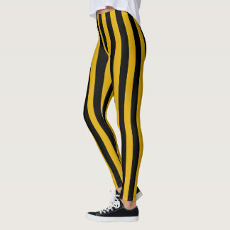 Verticaal goud- en zwarte strepen leggings