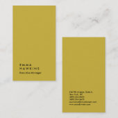 Verticaal gouden kleur professionele vlakke manage visitekaartje (Voorkant / Achterkant)
