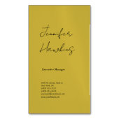 Verticaal gouden kleurenhandschrift magnetisch visitekaartje (Voorkant Verticaal)