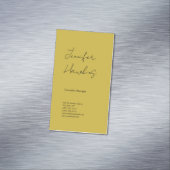 Verticaal gouden kleurenhandschrift magnetisch visitekaartje (Voorbeeld)