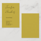 Verticaal gouden kleurenhandschrift visitekaartje (Voorkant / Achterkant)