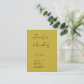 Verticaal gouden kleurenhandschrift visitekaartje (Staand voorkant)