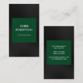 Verticaal grijs donkerbos groen Visitekaartje (Voorkant / Achterkant)