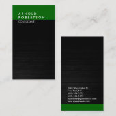 Verticaal grijs donkergroen hout Visitekaartje (Voorkant / Achterkant)