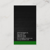 Verticaal grijs donkergroen hout Visitekaartje (Achterkant)